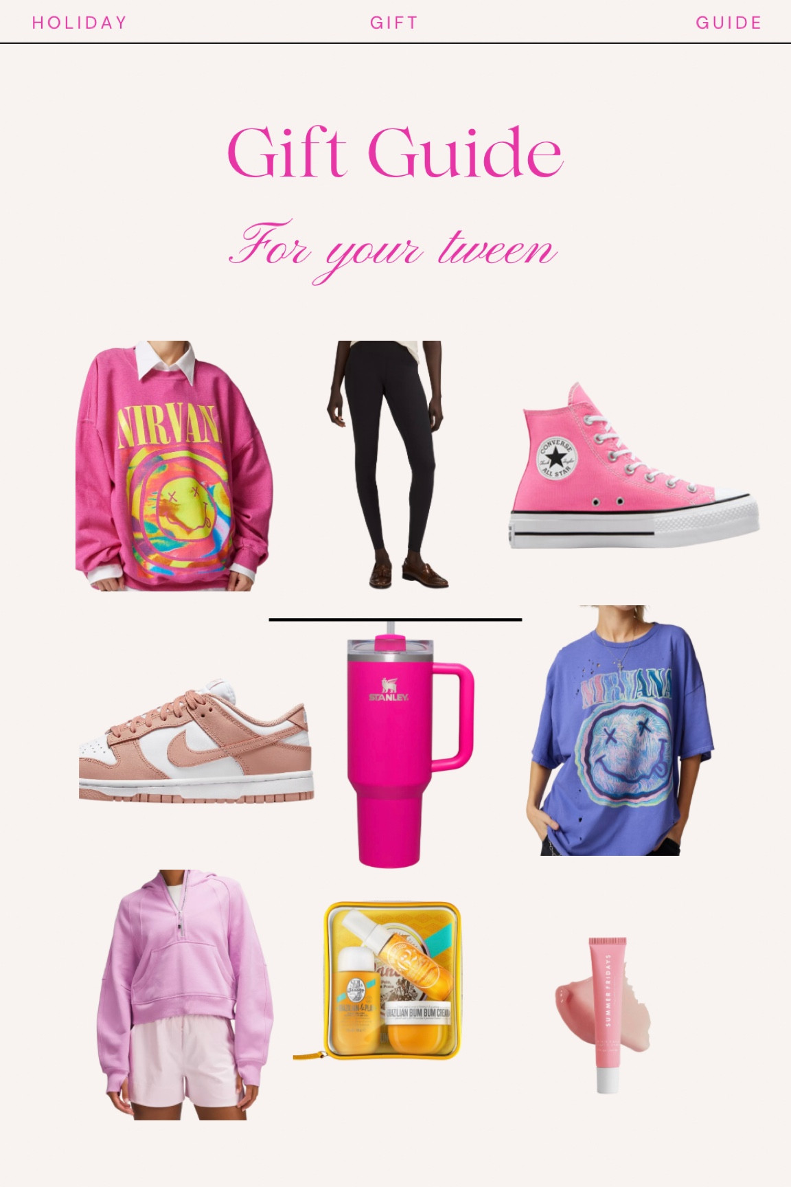 Gifts for tweens. Preppy gifts. Colorful fun girl gifts. Makeup, sneakers, skincare, clothes and shoes for teen and tween girls . 

#LTKCyberWeek #LTKstyletip #LTKGiftGuide