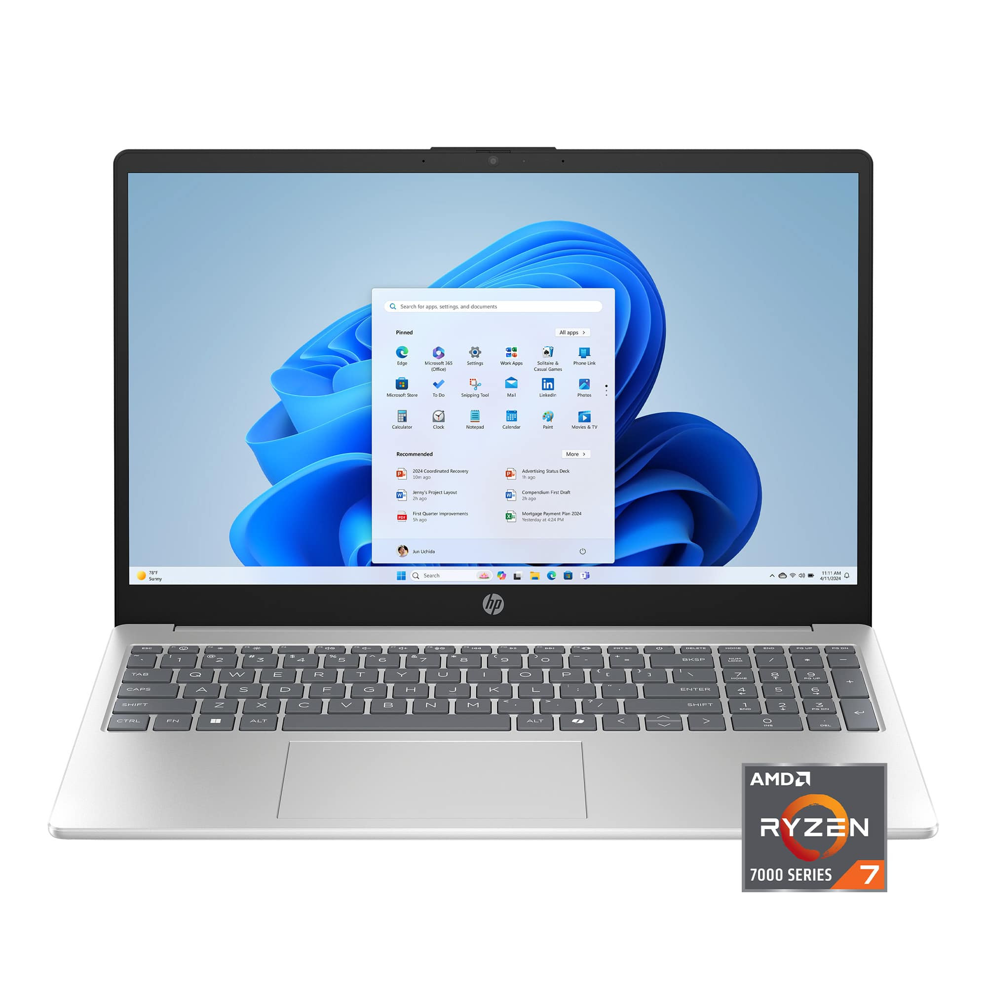 HP - 15.6" Full HD Touchscreen Laptop - AMD Ryzen 7 7730U - 16GB Memory - 512GB SSD - Natural Silver | Best Buy U.S.