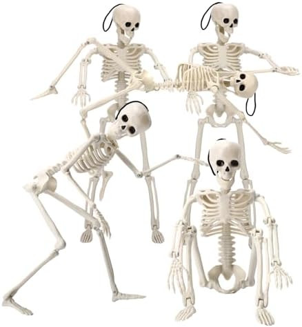 16" Halloween Skeleton Decorations with Posable Joints, 5Pcs | Halloween Mini Skeleton, Spooky Po... | Amazon (US)