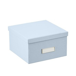 Bigso Steel Blue Stockholm Photo Storage Box | The Container Store