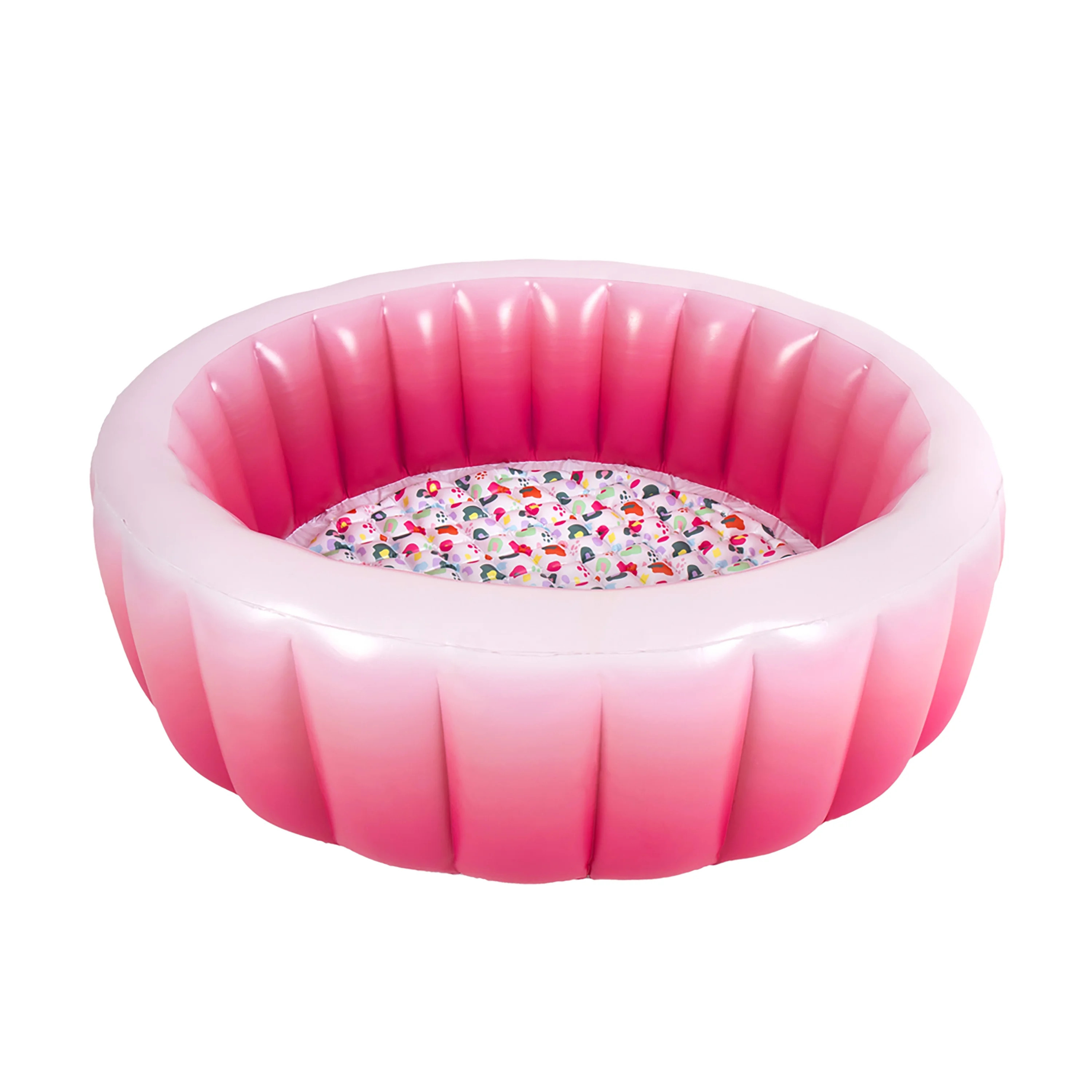 Packed Party Luxe Pink Ombre 59” Round Soft-Sided 3-Ring Inflatable Swimming Pool - Walmart.com | Walmart (US)