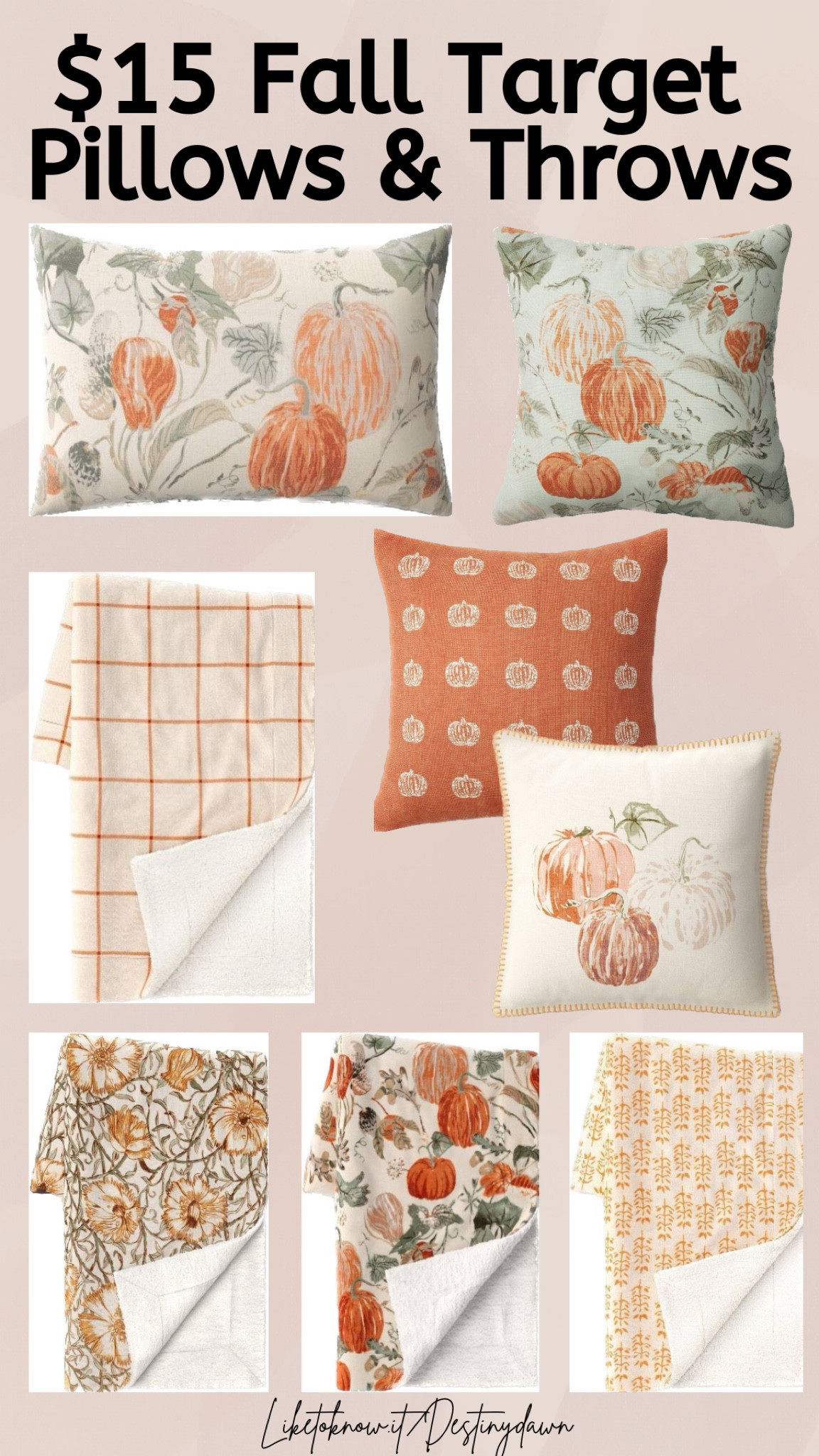 $15 target fall pillows and throw blankets

#LTKunder50 #LTKSeasonal #LTKhome