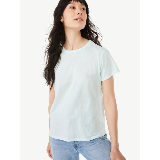Free Assembly Women’s Tri-Blend Jersey Ringer T-Shirt with Short Sleeves | Walmart (US)