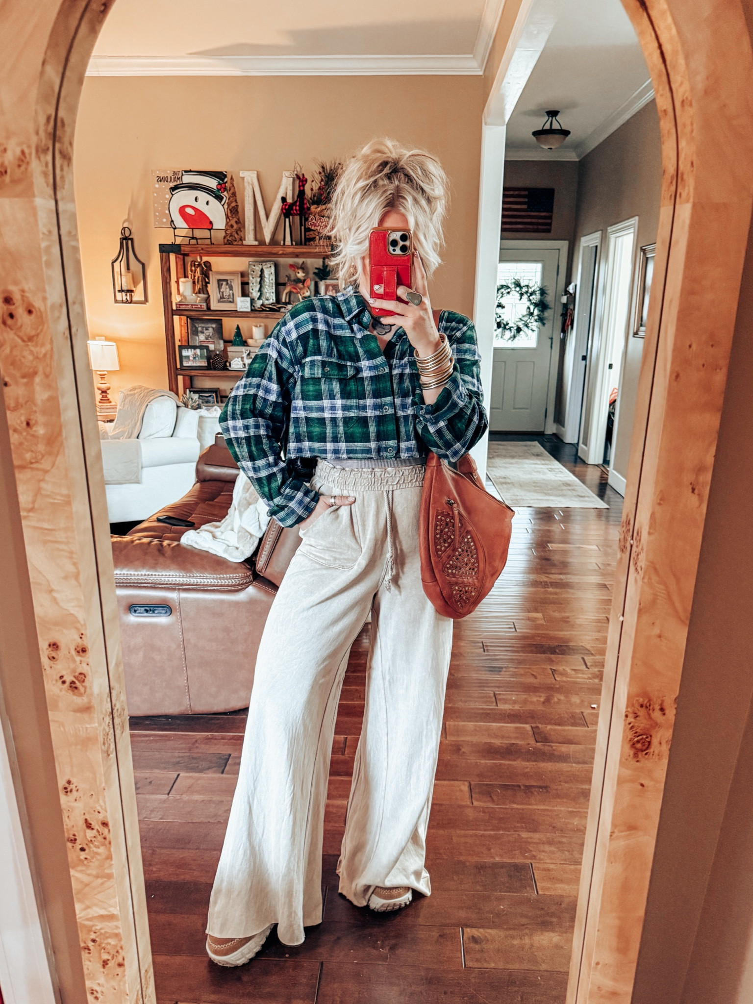 Men’s flannel I cut - L (ON SALE for $10)
Tank underneath - M/L
Pants - M (@threebirdnest save 40% with code 40NYE) LINK to pants below 
 👉🏼 https://collabs.shop/auxqhm
Uggs - true to size 

#LTKSeasonal #LTKStyleTip #LTKOver40