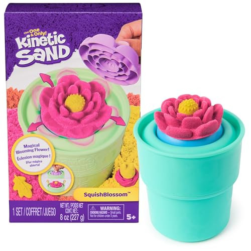Kinetic Sand, SquishBlossom Blooming Flower with 8oz Neon Yellow & Pink Play Sand, Pot & Molds, Arts and Crafts Sensory Toys, Holiday Gifts & Stocking Stuffers for Kids Ages 3 and up | Amazon (US)