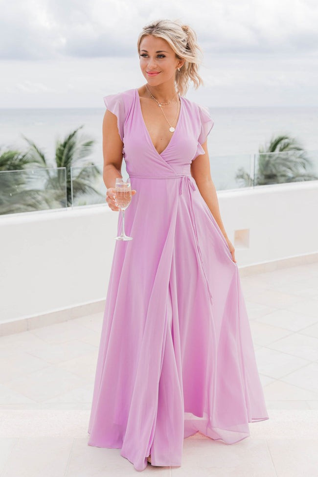 Sweet Magnolias Lilac Wrap Maxi Dress | The Pink Lily Boutique