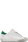 Click for more info about White & Green Superstar Sneakers