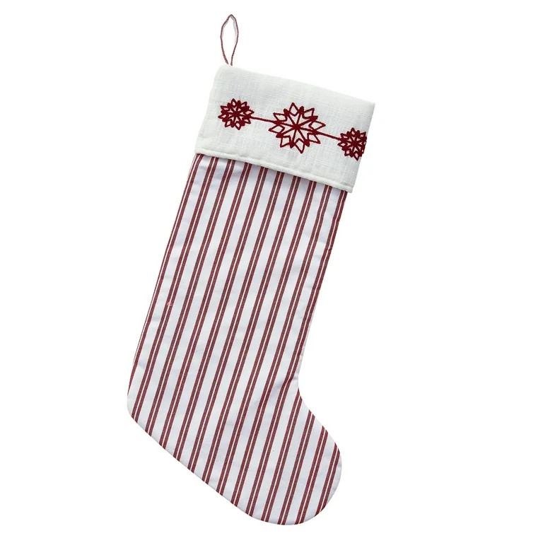 My Texas House Fallon Red Snowflake Christmas Stocking, 21" - Walmart.com | Walmart (US)