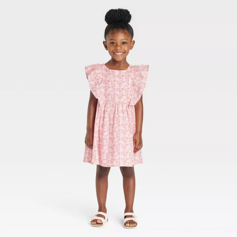 Toddler Girls' Floral Dress - Cat & Jack™ Pink | Target