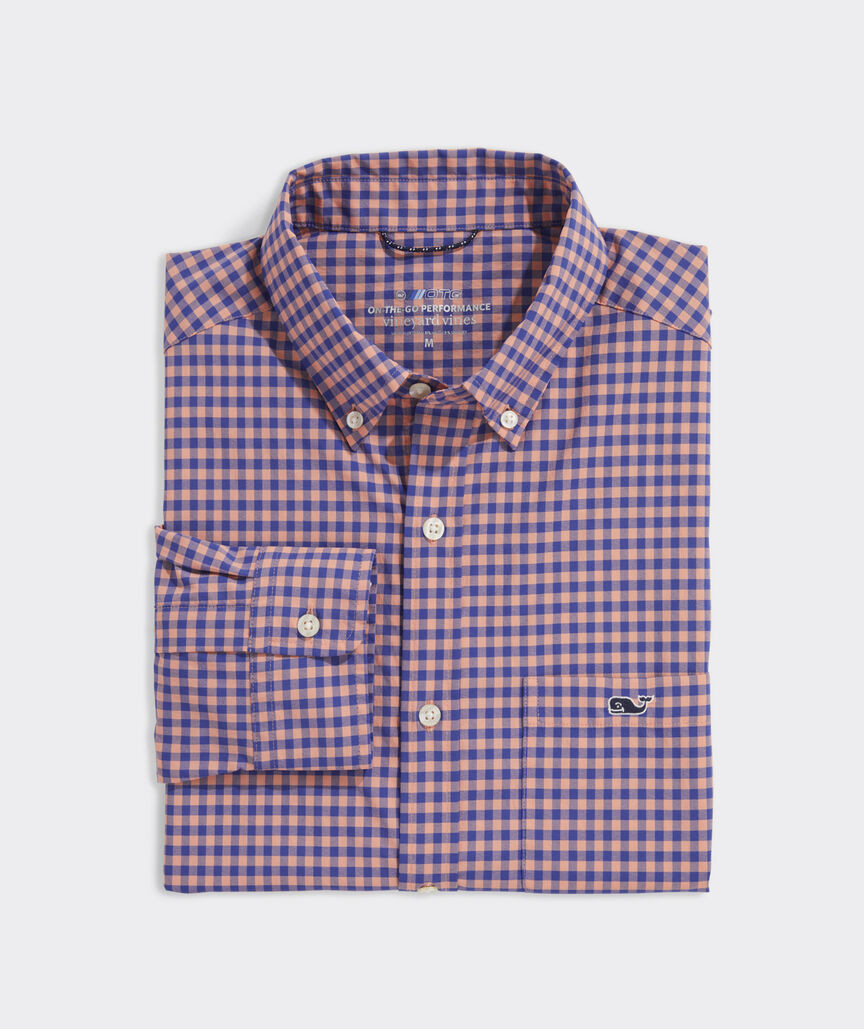 On-The-Go Nylon Gingham Shirt | vineyard vines