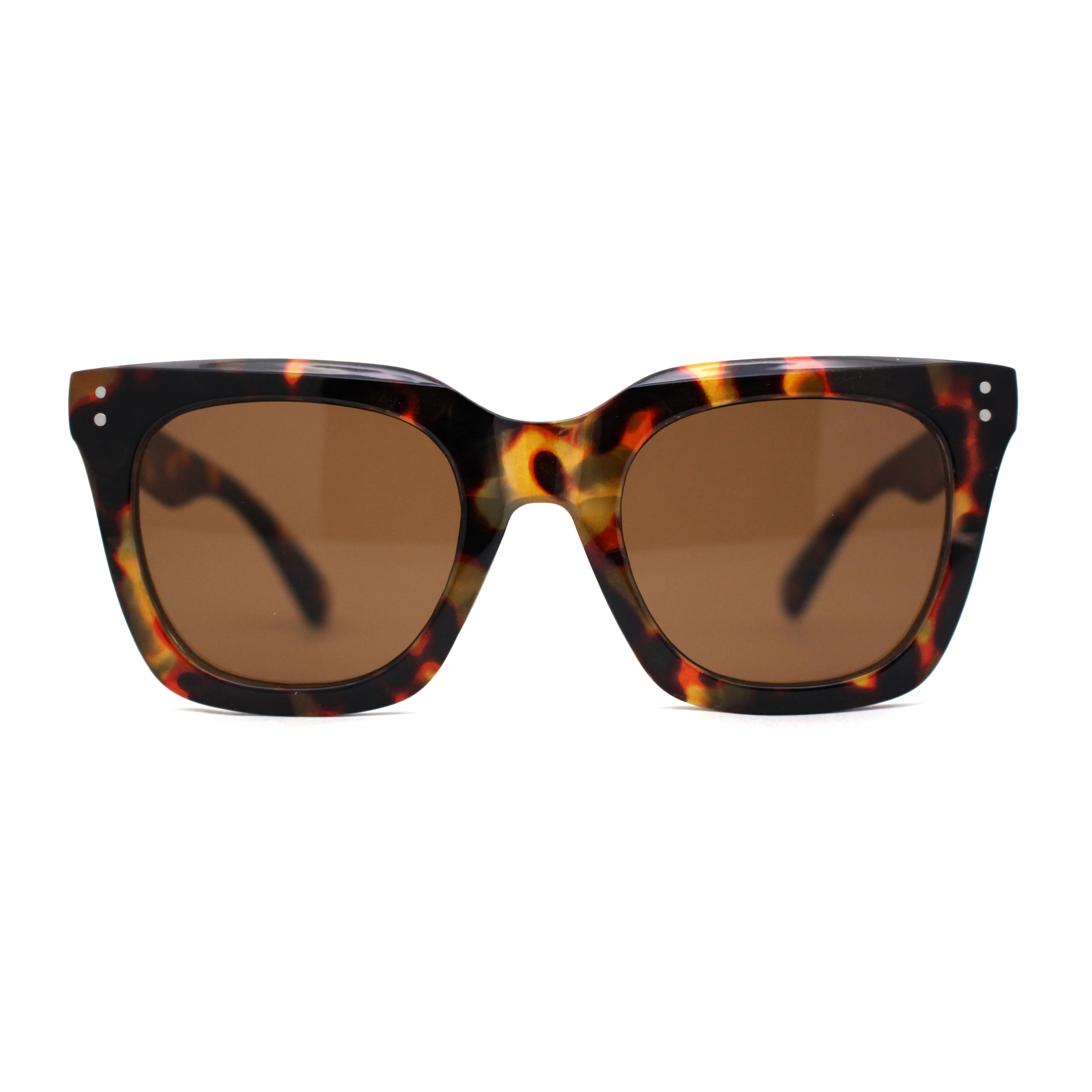 Womens Studious Hipster Thick Horn Rim Sunglasses Tortoise Brown | Walmart (US)
