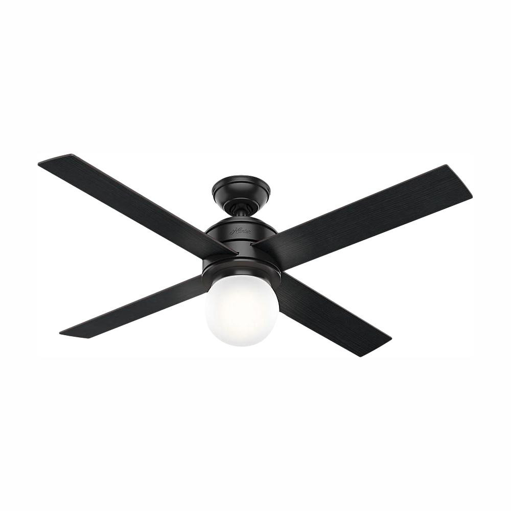 Hepburn 52 in. LED Indoor Matte Black Ceiling Fan | The Home Depot