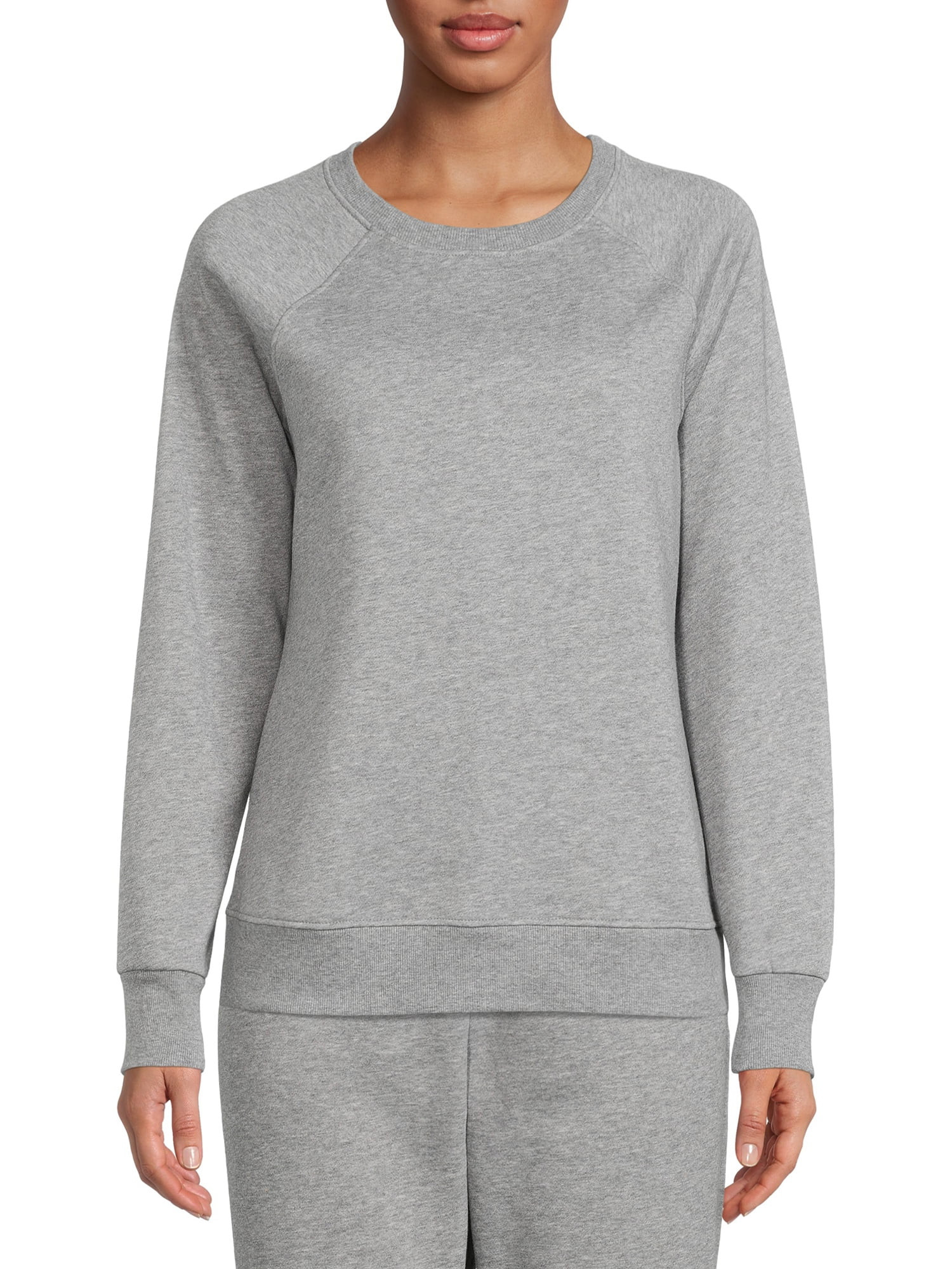Time & Tru Women's Fleece Crew Neck Sweatshirt - Walmart.com | Walmart (US)