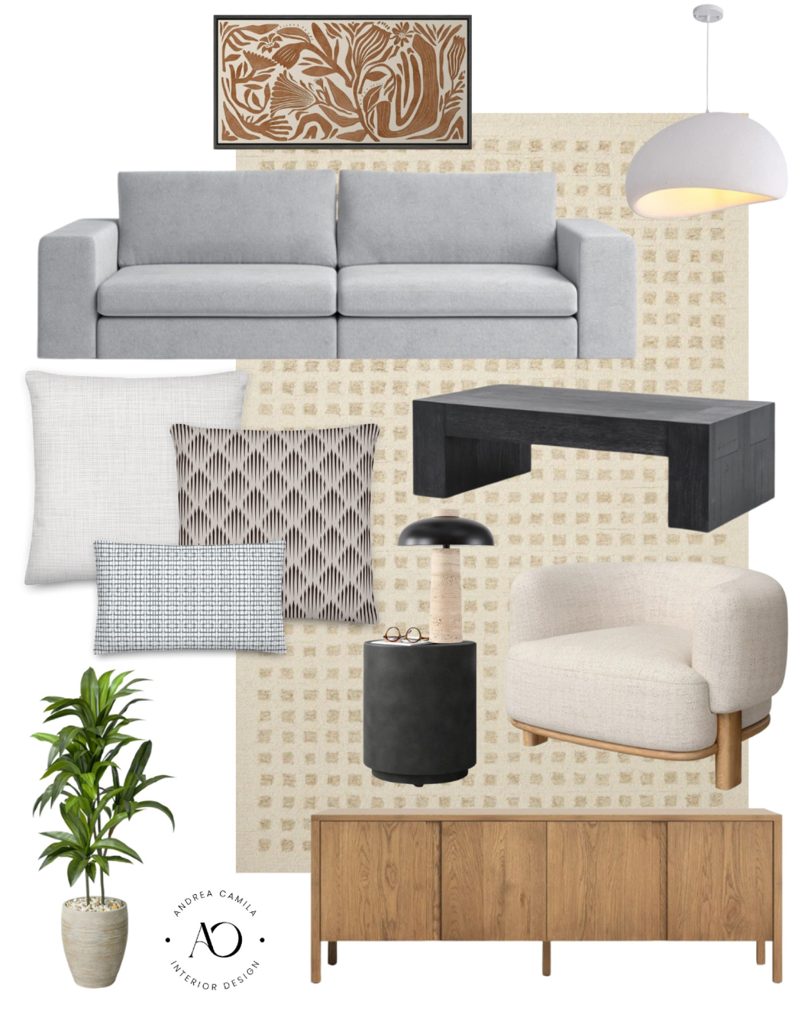 Best affordable furniture for a styled house. Faux foliage ceramic planter. Modern botanical art earth tones. Concrete and table. Upholstered barrel chair. Unique pendant chandelier lighting. Affordable upholstered sofa. Stone lamp, travertine wooden consult table wooden 78 inch media TV consul natural Jew rug handmade Beige rug. Black modern wooden coffee table.  


#LTKfindsunder50 #LTKhome #LTKsalealert