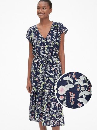 Floral Print Tiered Midi Dress | Gap US