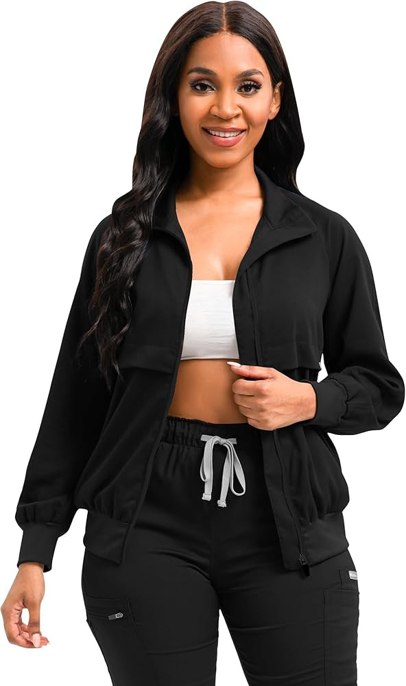 Scrubspro Scrub Jackets long Sleeve Medical Scrub Jackets for Women Zip Front | Amazon (US)