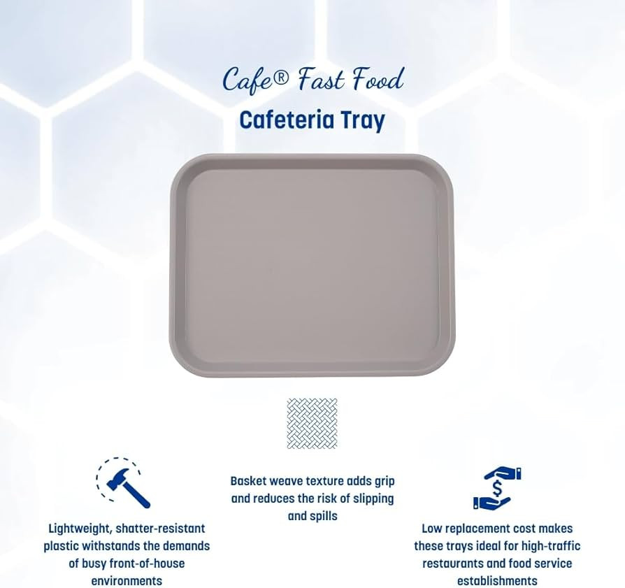 Carlisle CT141823 Café Standard Cafeteria / Fast Food Tray, 14" x 18", Gray | Amazon (CA)