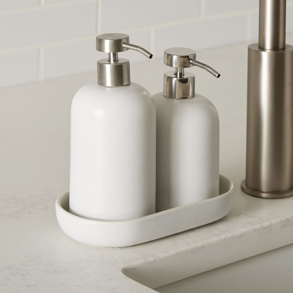 Aaron Probyn Kaloh Kitchen, Soap/Lotion Pump, White, Set of 3 | West Elm (US)