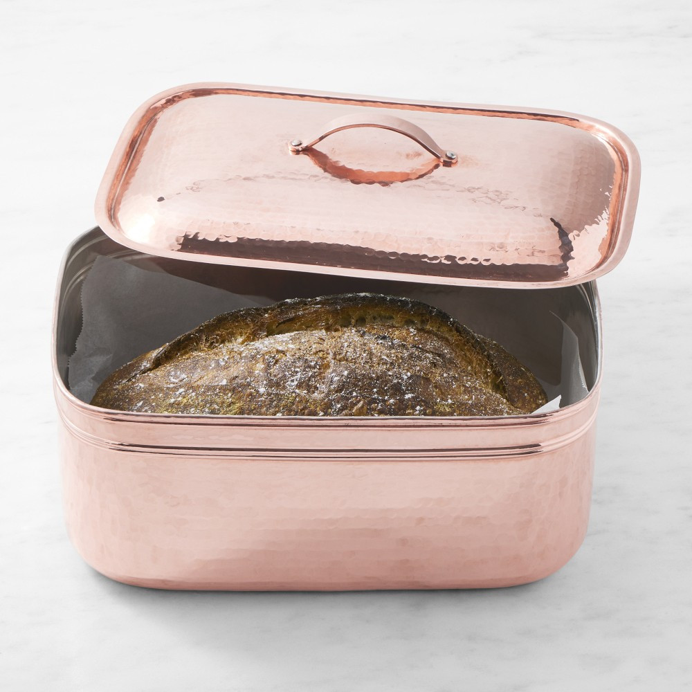 Williams Sonoma Hammered Copper Bread Box | Williams-Sonoma CA