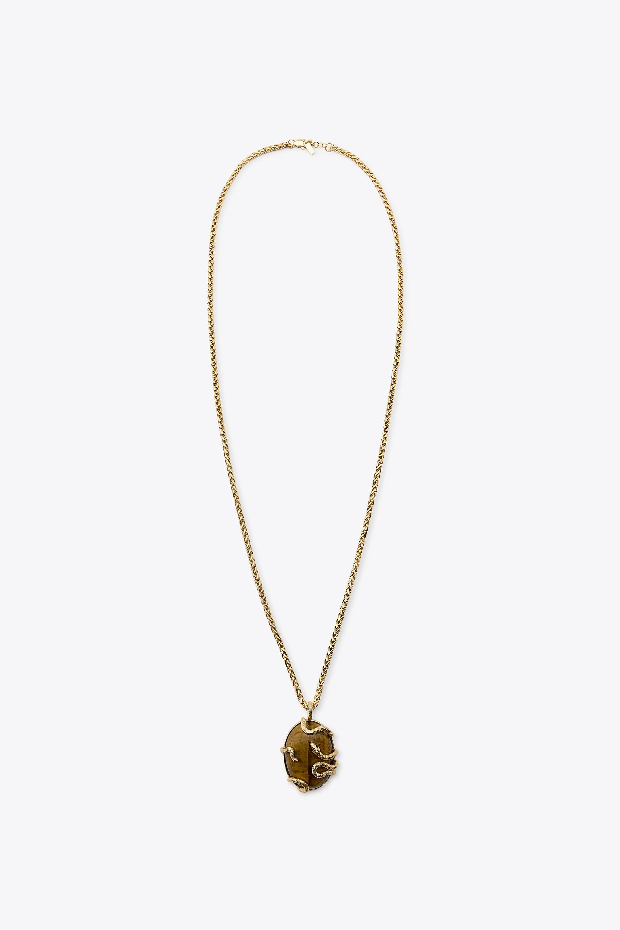 SNAKE STONE NECKLACE | Zara UK