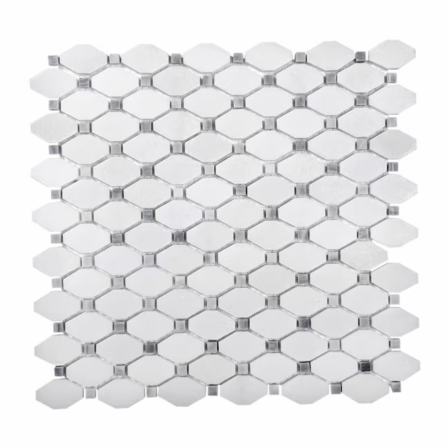 Apollo Tile Sample - White 4-in x 4-in Polished Marble look Floor and Wall Tile Lowes.com | Lowe's