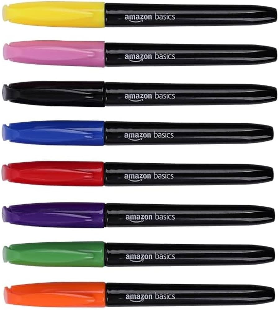 Amazon Basics Fabric Markers, Assorted Colors, 8-Pack | Amazon (US)