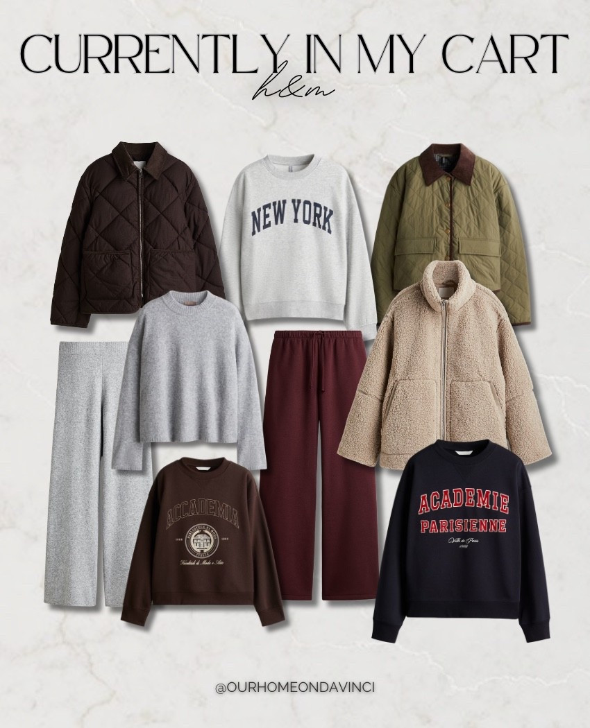 Currently in my H&M cart 🤎

Fall H&M finds, fall fashion, graphic sweatshirt, sweaters, barn jacket, outerwear 

#LTKStyleTip #LTKSeasonal #LTKFallSale
