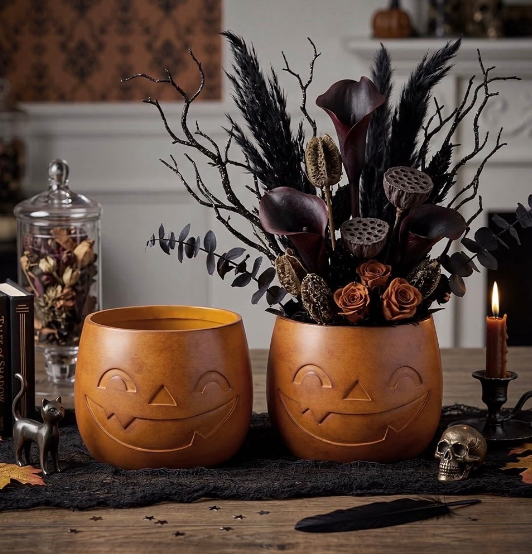 Terracotta Jack-O’-Lantern Pumpkin Planter & Candy Bowl Set 🎃🕯️

These terracotta jack-o’-lantern planters are giving the cutest vintage Halloween vibes! 🧡🎃 Use them as candy bowls for trick-or-treaters, fill them with faux florals, dried stems, or spooky branches, or style them on your mantel, entry table, or kitchen island for a festive seasonal display. They’re the perfect mix of nostalgic charm and elevated Halloween décor.

I love that they can be used year after year and styled so many different ways—from holding candy to creating a beautiful Halloween centerpiece. Such a fun find if you’re decorating with cozy, classic Halloween pieces! 🕸️🖤

Halloween décor, vintage Halloween, jack-o’-lantern décor, pumpkin planter, Halloween candy bowl, spooky home décor, Halloween centerpiece, fall decorating ideas, terracotta pumpkin, mantel styling, entryway décor, cozy Halloween aesthetic, seasonal decorating, Amazon Halloween finds, festive home décor.