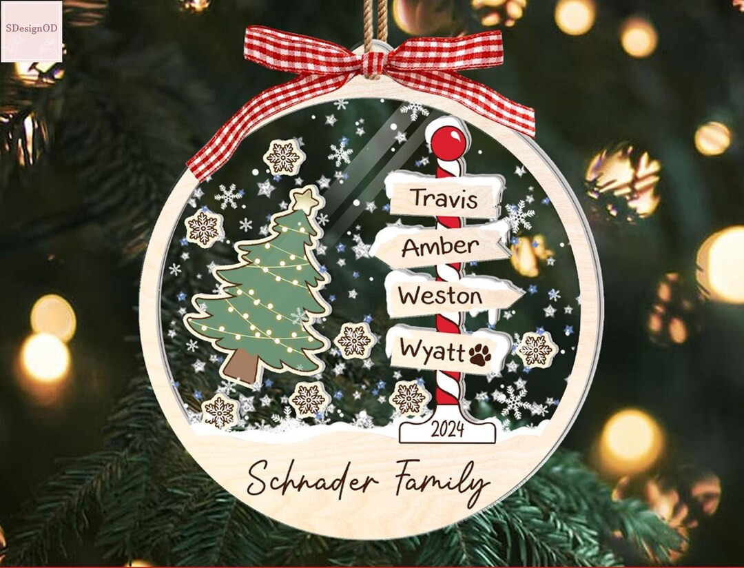 Family Ornament, Family Christmas Ornament, Personalized Christmas Ornaments, 4D Shake Family Orn... | Etsy (US)