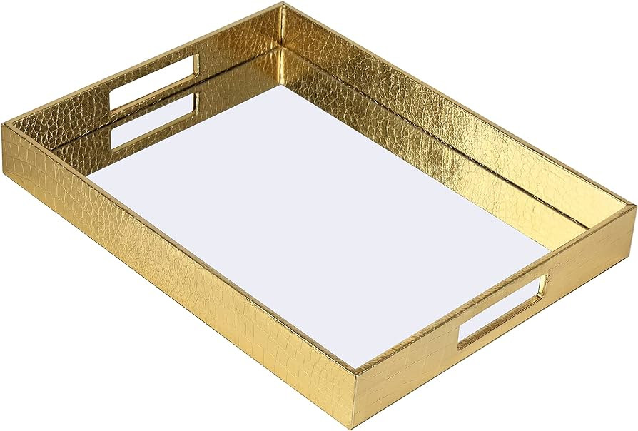 Vixdonos Decorative Mirror Tray Gold Serving Tray Bathrooom Vanity Tray for Makeup,Candle Holders... | Amazon (US)