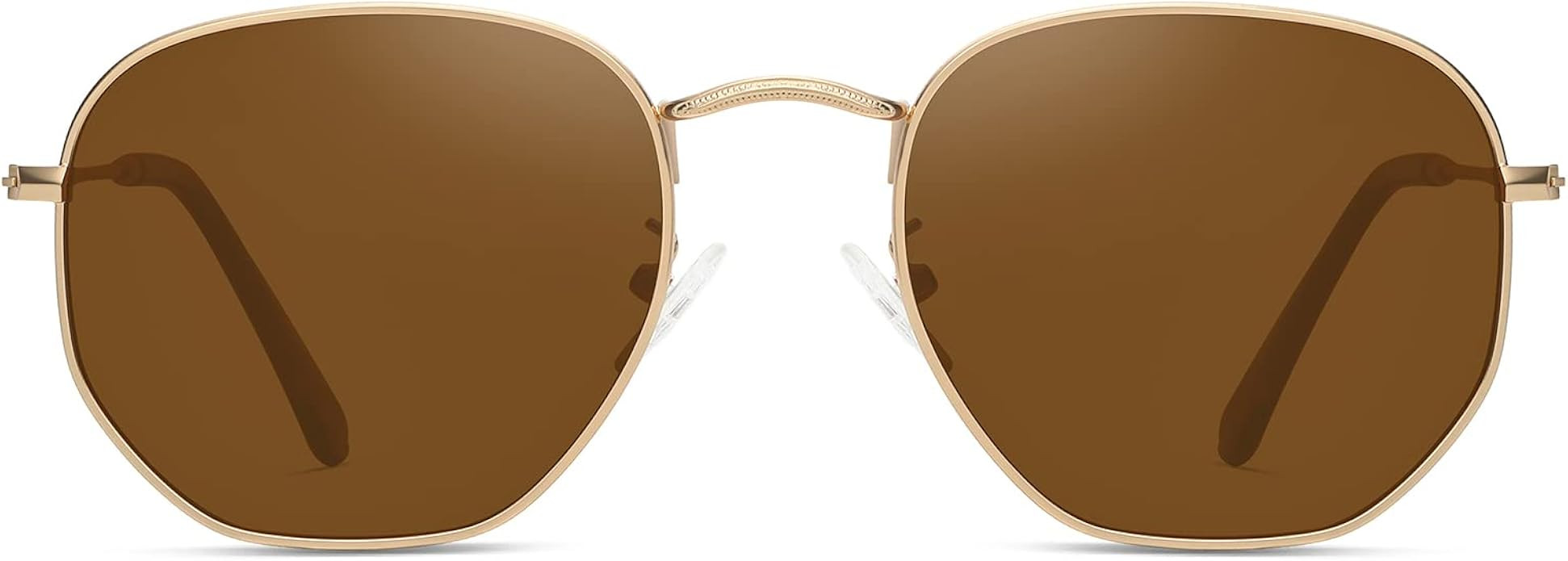 Fozono Polarized Hexagon Sunglasses for Women Men Metal Frame Square Small Polygon Sun Glasses UV... | Amazon (US)