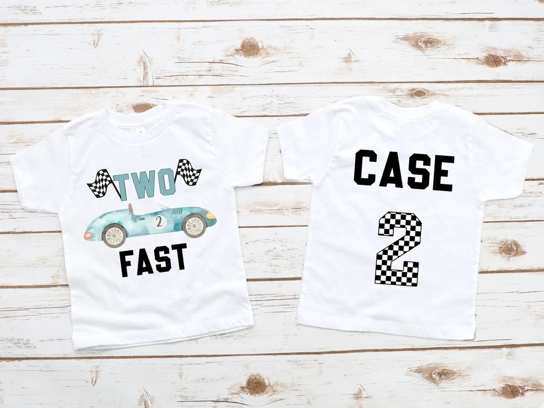 Two Fast Race Car Shirt, Racecar Birthday Shirt, Birthday Boy Shirt, Racecar Birthday Party Shirt... | Etsy (US)