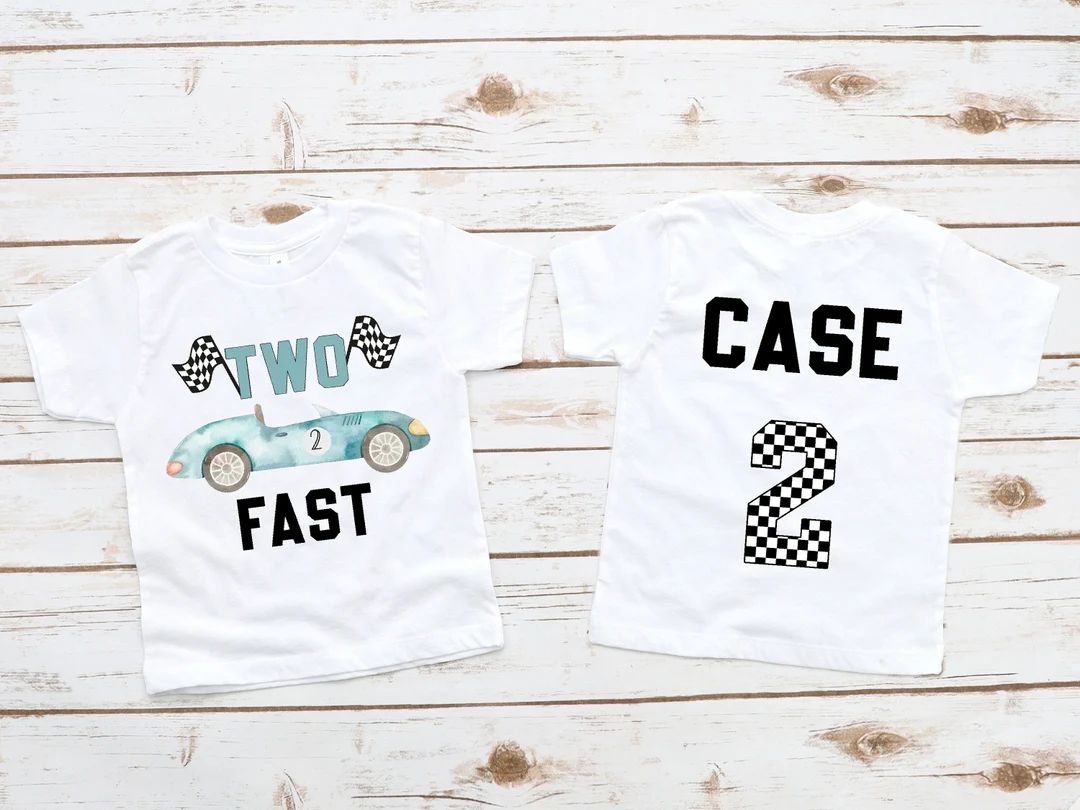 Two fast Race Car Shirt, Racecar Birthday Shirt, Birthday Boy Shirt, Racecar Birthday Party Shirt... | Etsy (US)