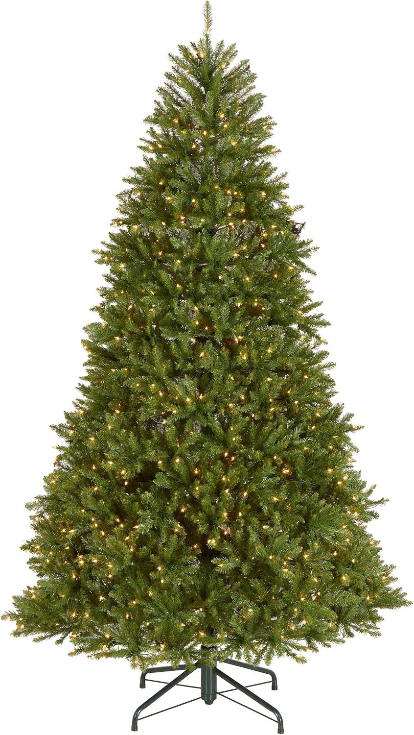 National Tree Company Pre-Lit Artificial Full Christmas Tree, Green, Dunhill Fir, White Lights, Includes Stand, 9 Feet | Amazon (US)
