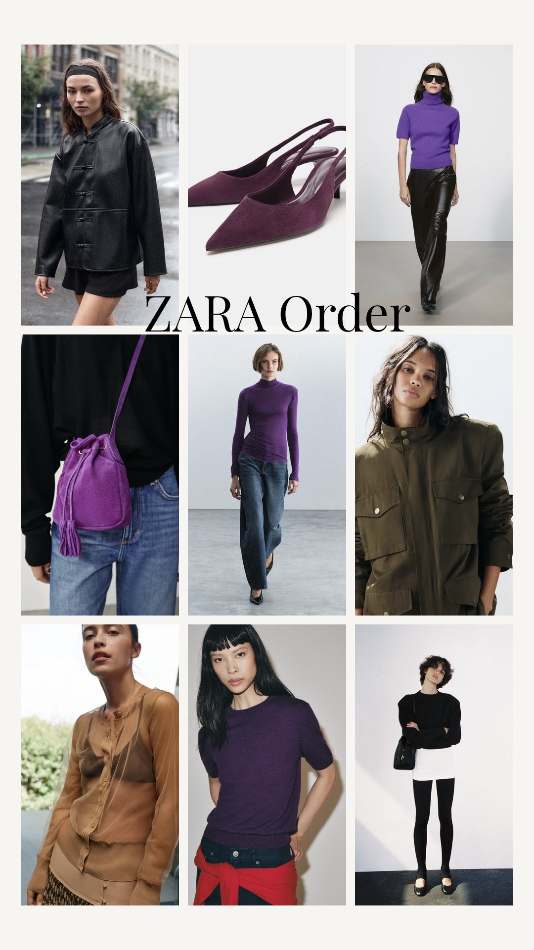My Zara order! So many trending pieces — especially purple the color of the season!
