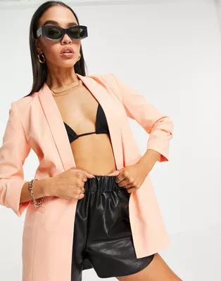 ASOS DESIGN mix & match suit blazer in peach | ASOS (Global)