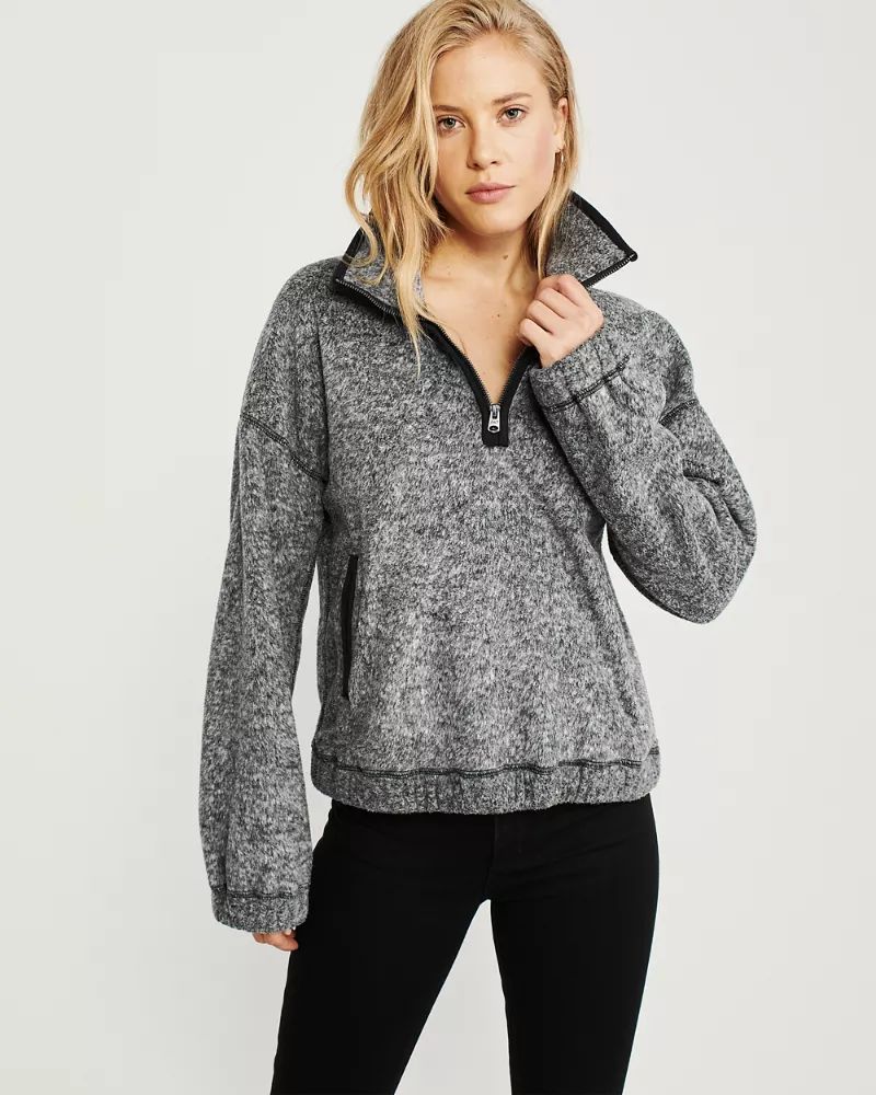 Polar Fleece Half-Zip Sweatshirt | Abercrombie & Fitch US & UK