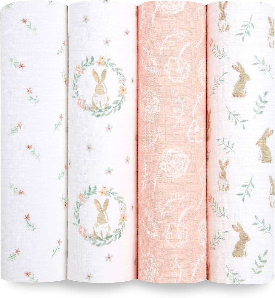 aden + anais Essentials Muslin Swaddle Blankets for Baby Girls and Boys, Newborn Receiving Blanke... | Amazon (US)
