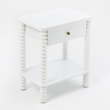 White One Drawer Bedside Table 56x48cm | TK Maxx