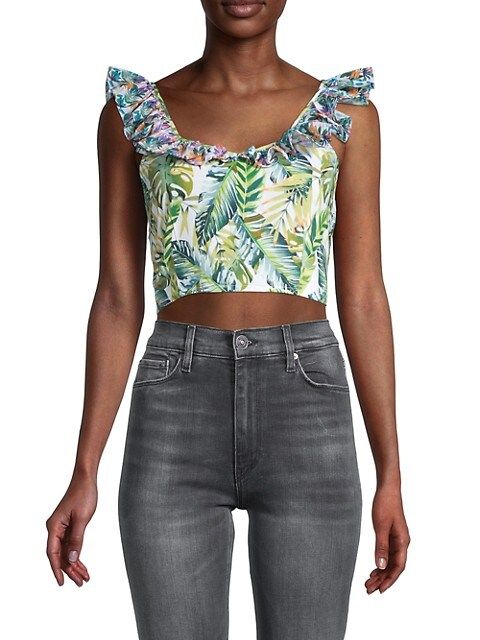 Leaf-Print Cropped Top | Saks Fifth Avenue OFF 5TH