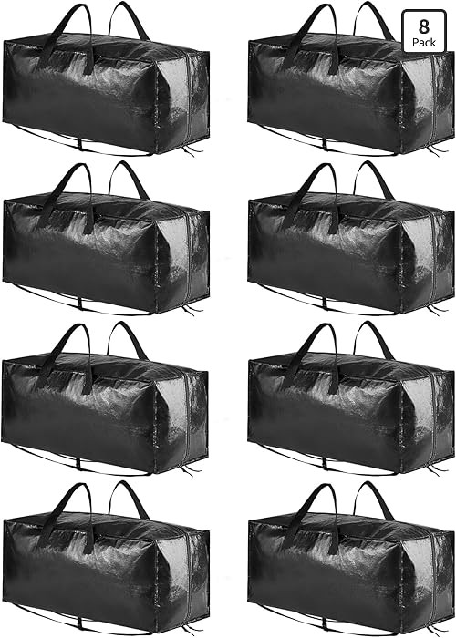 SpaceAid Heavy Duty Moving Bags 8 Pack, Large Storage Totes Bins with Backpack Straps, Strong Han... | Amazon (US)