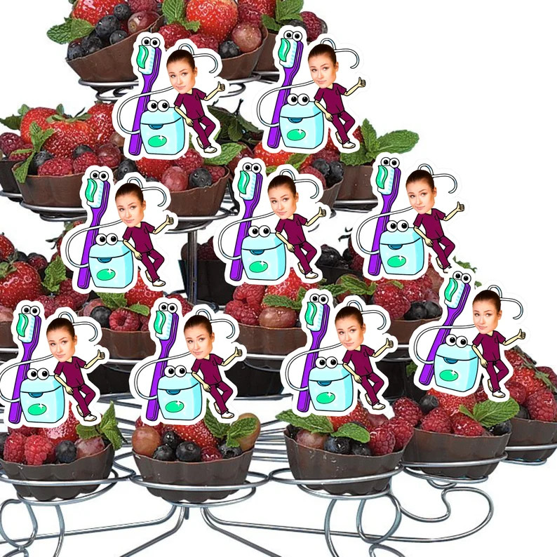 Personalized Dental Hygienist Graduate/Retirement cupcake Toppers Dentist DIGITAL | Etsy (US)