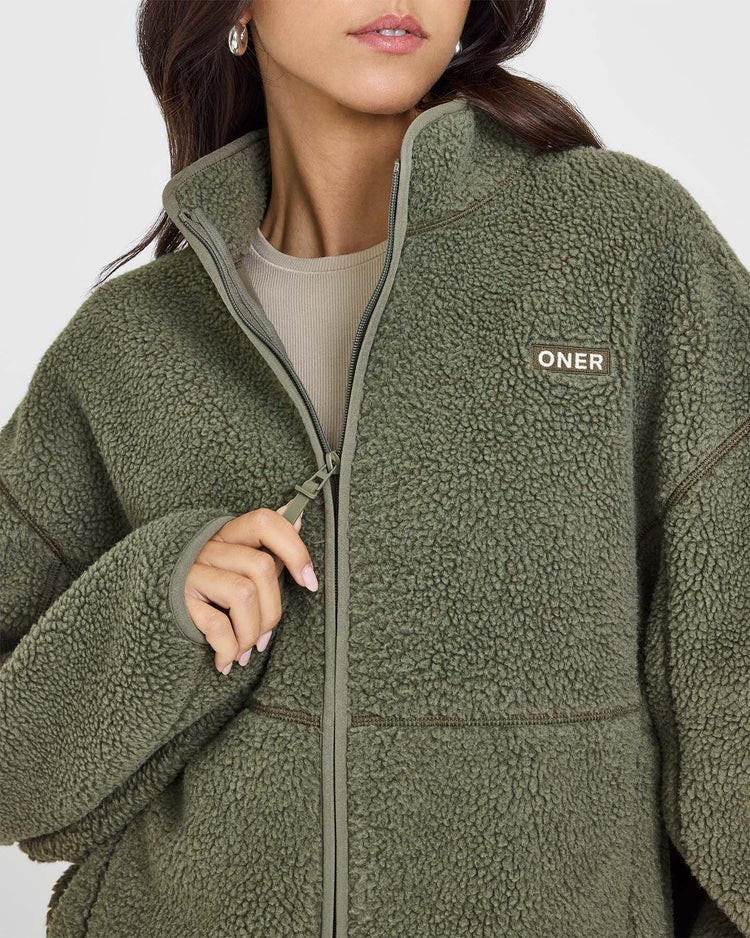 Zip Through Fleece Jacket 
 Alpine Green | Oner Active (UK / US)