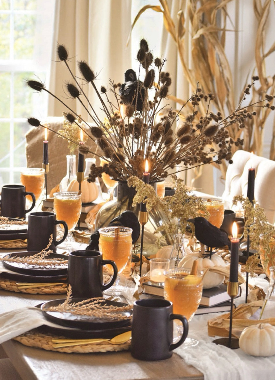 Halloween Decor 🖤 Halloween table, Halloween Party, Fall decor, Autumn decor, entertaining, sale alert, hosting, Black Dinnerware, plates, goblets, candles, drinking glasses, mugs, seasonal decor, white pumpkins, crows, gold flatware, black candles, amber vase, Amazon, Target, Pottery Barn
 
#LTKHoliday 

#LTKHalloween #LTKhome 

#LTKSaleAlert #LTKSeasonal #LTKHome