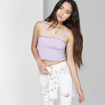Women's Square Neck Smocked Tube Cami Tank Top - Wild Fable™ Lilac | Target