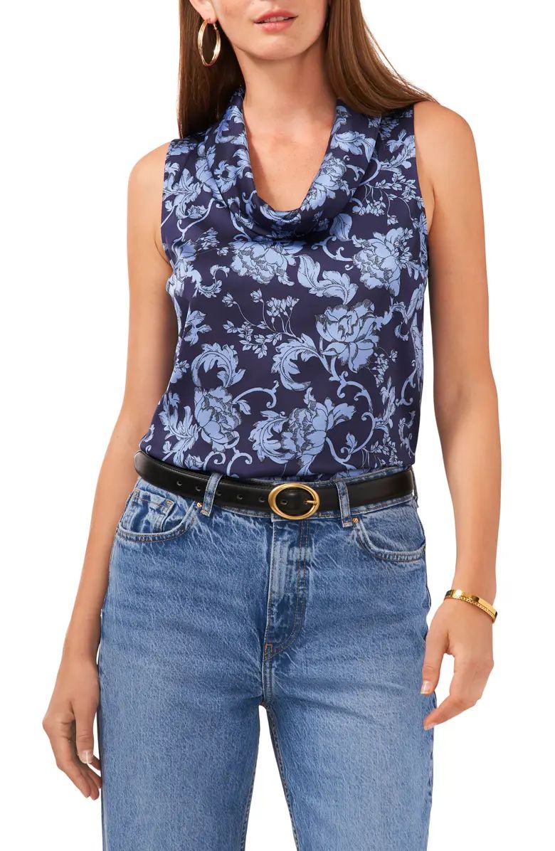 Vince Camuto Floral Sleeveless Cowl Neck Top | Nordstrom | Nordstrom