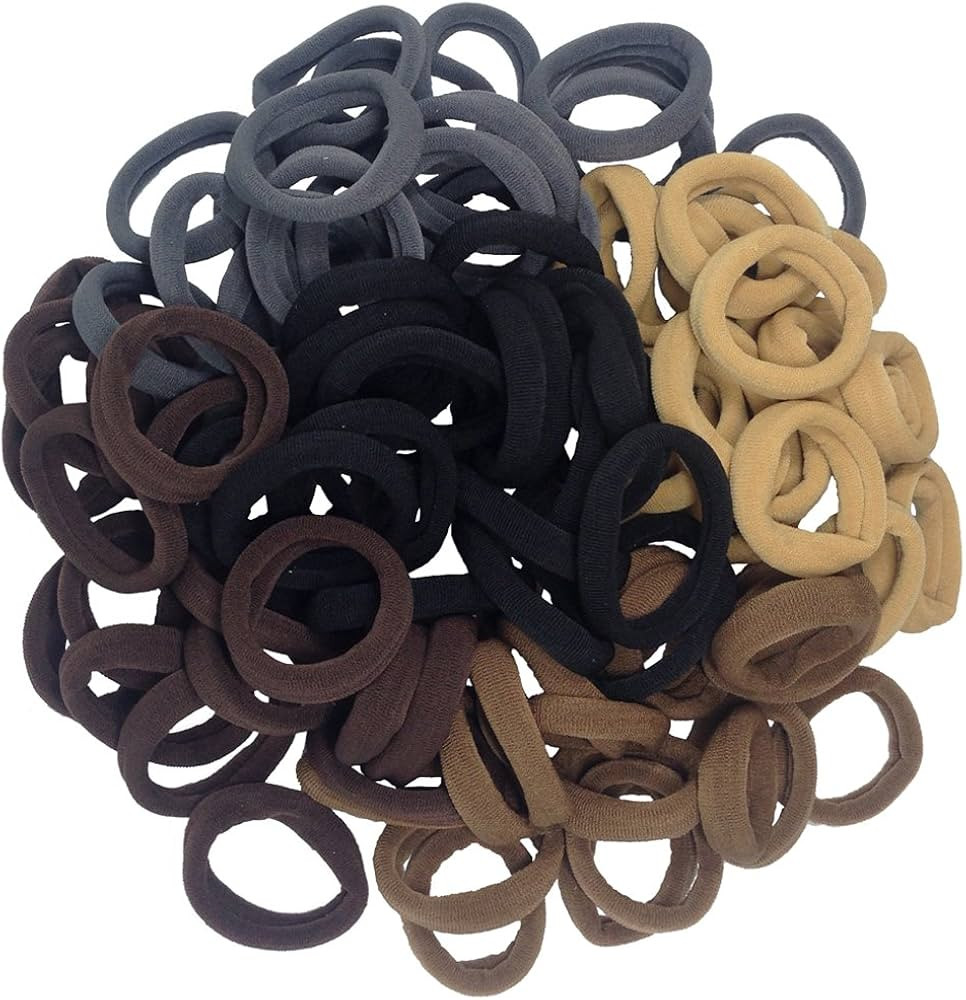 Hair Bands Hair ties for Thick Hair 100PCS Seamless Cotton Simply Ponytail Holders Headband Scrun... | Amazon (US)