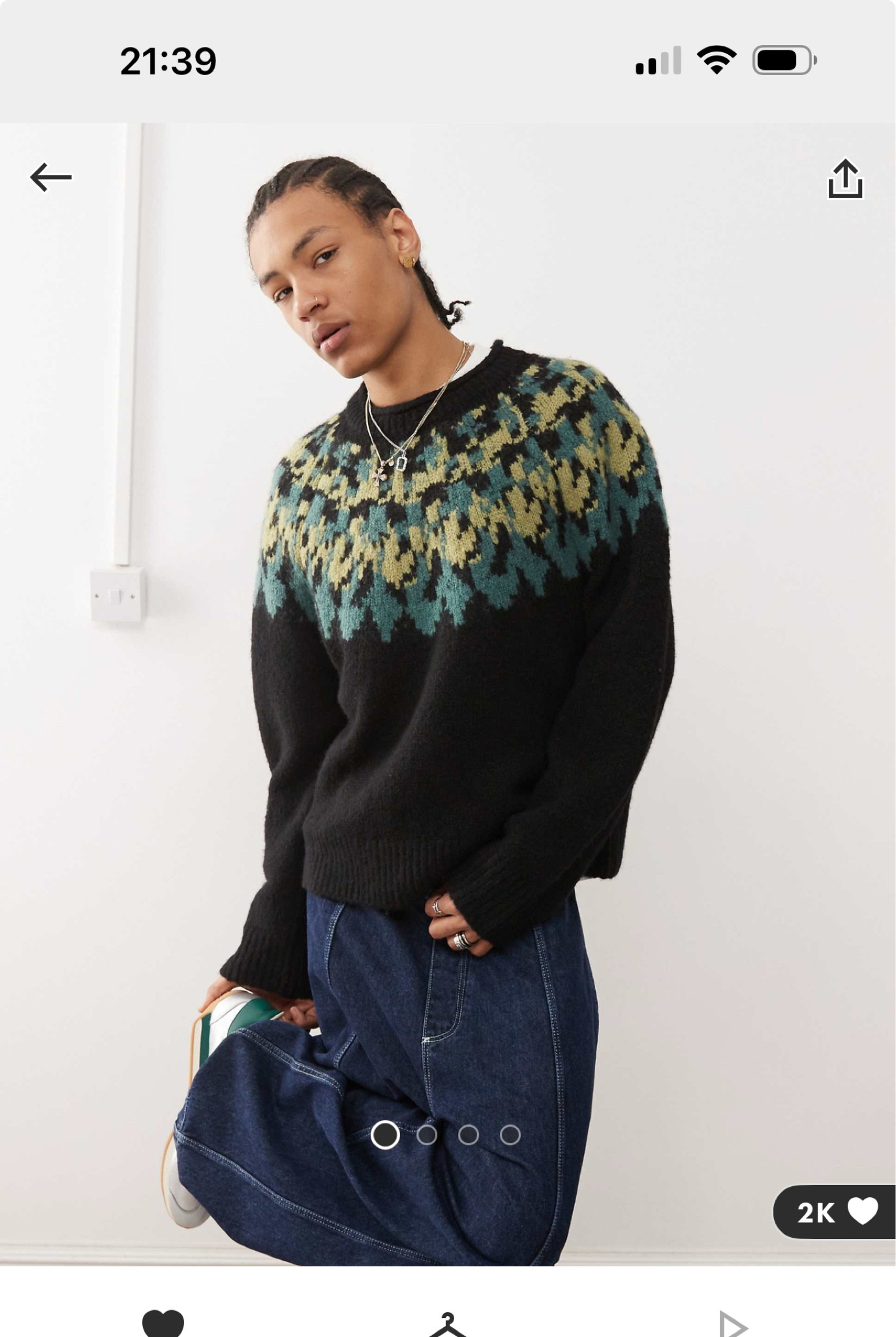 Weekday Momo wool blend oversized fairisle jumper in black

#LTKuk #LTKmens #LTKeurope