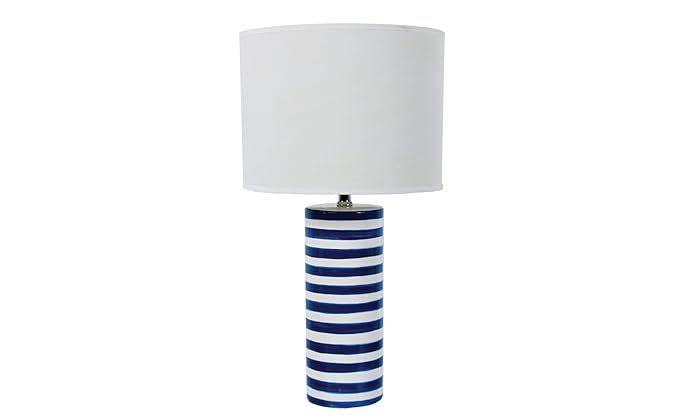 DEI White and Navy Stripe Ceramic lamp | Amazon (US)
