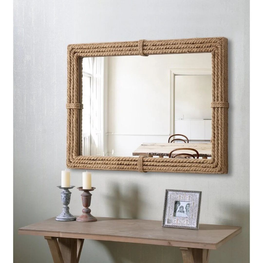 Nautical Coastal Rope Wall Hanging Mirror, Bathroom Rectangular Rope Mirror, Wall Decor Mirror-ov... | Etsy (US)